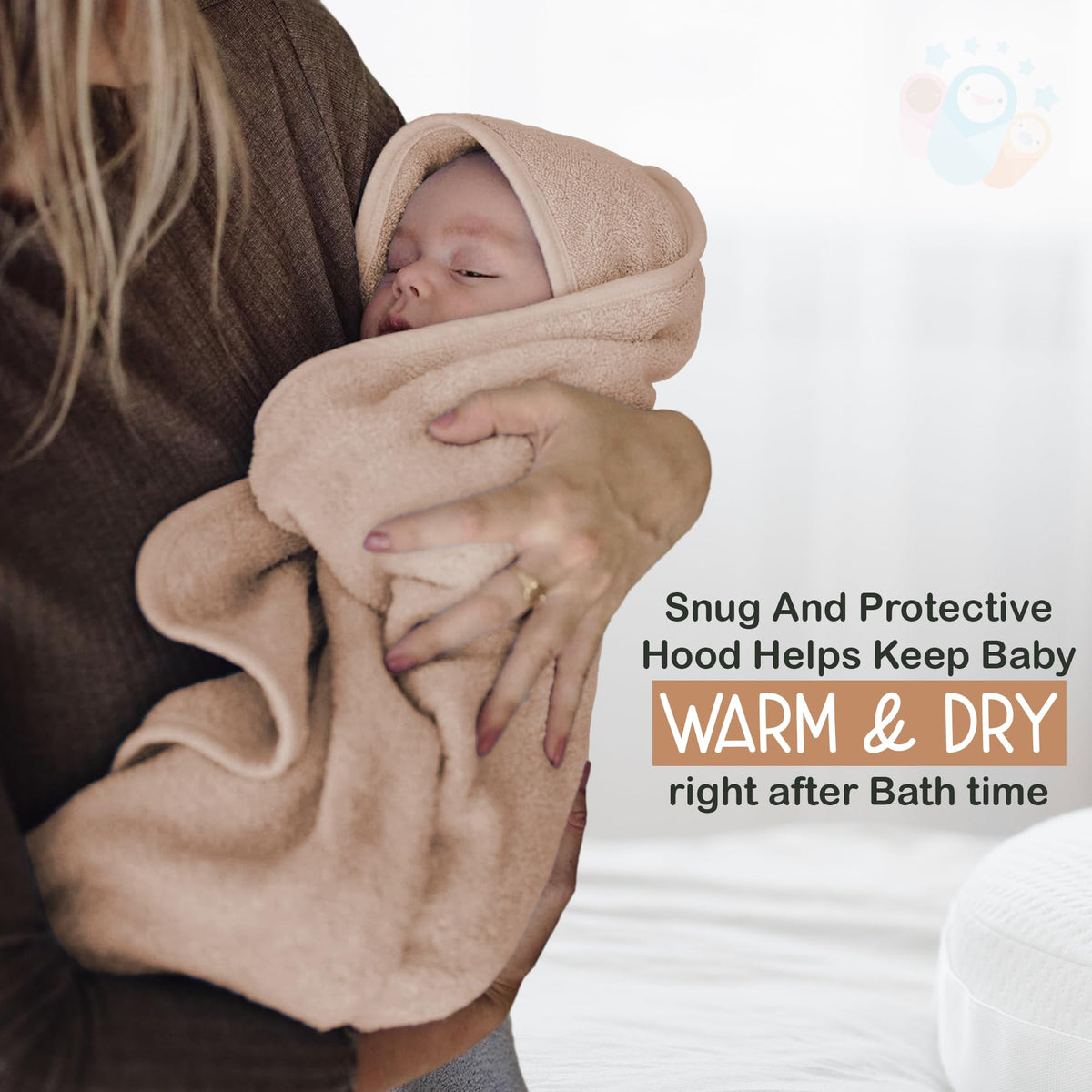 Organic Cotton Low-Twist Woven Hooded Baby Towels
