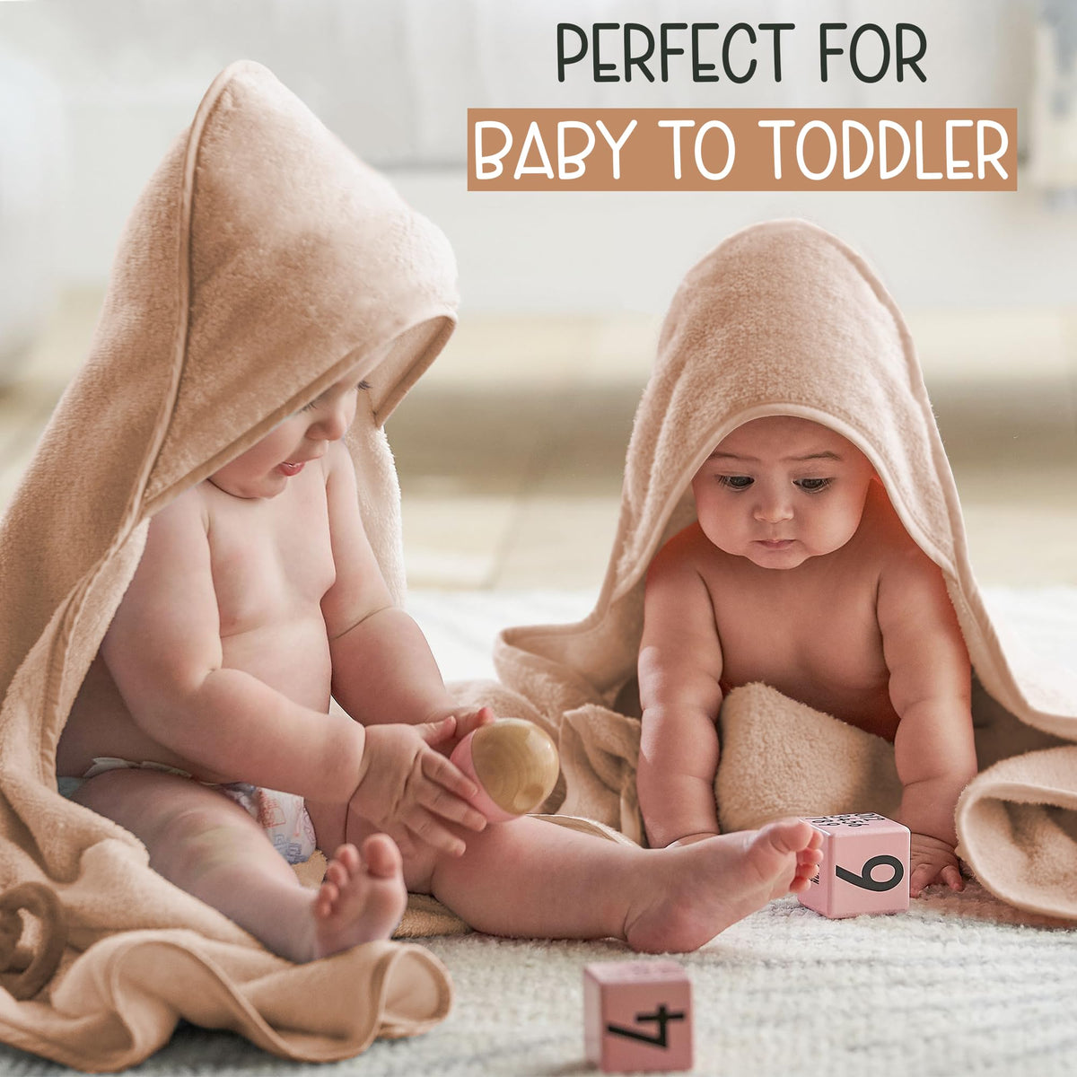 Organic Cotton Low-Twist Woven Hooded Baby Towels