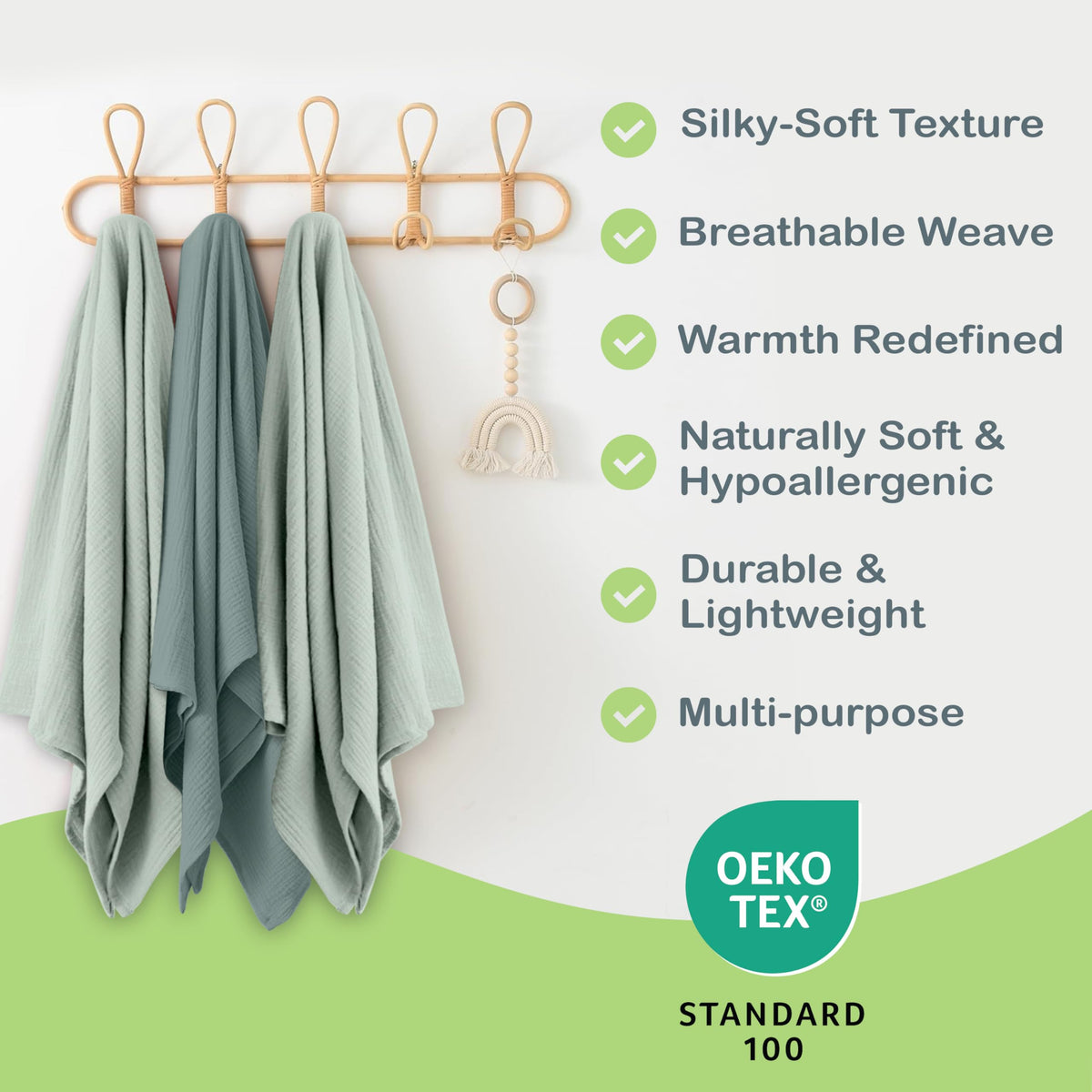 Organic Cotton Muslin Baby Blanket