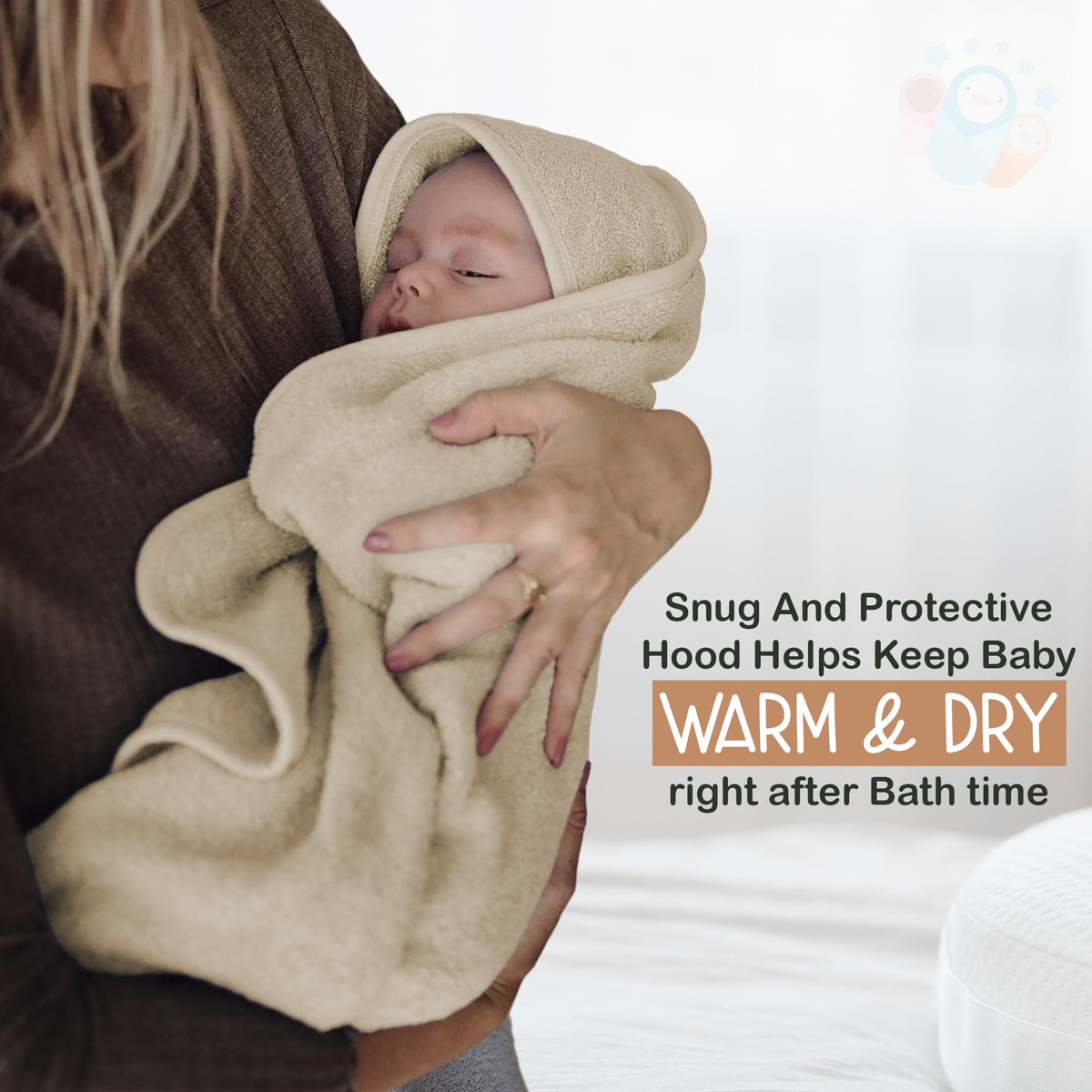 Organic Cotton Low-Twist Woven Hooded Baby Towels
