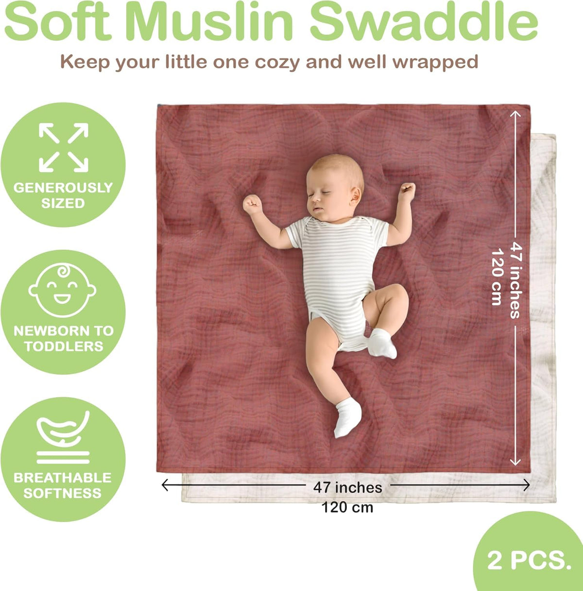 Organic Cotton Muslin Baby Blanket