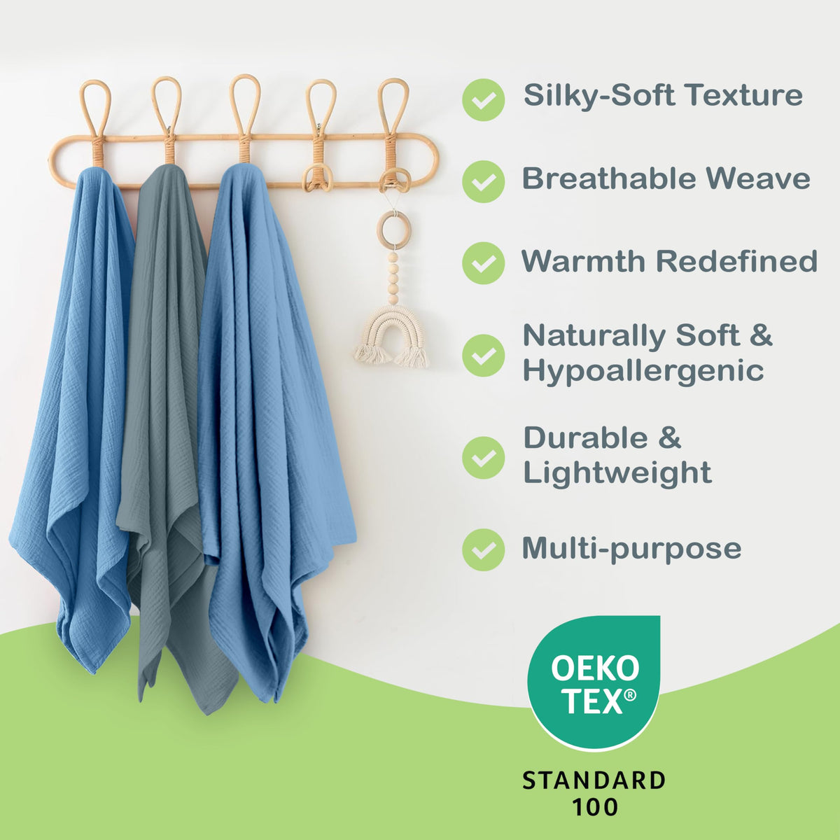 Organic Cotton Muslin Baby Blanket