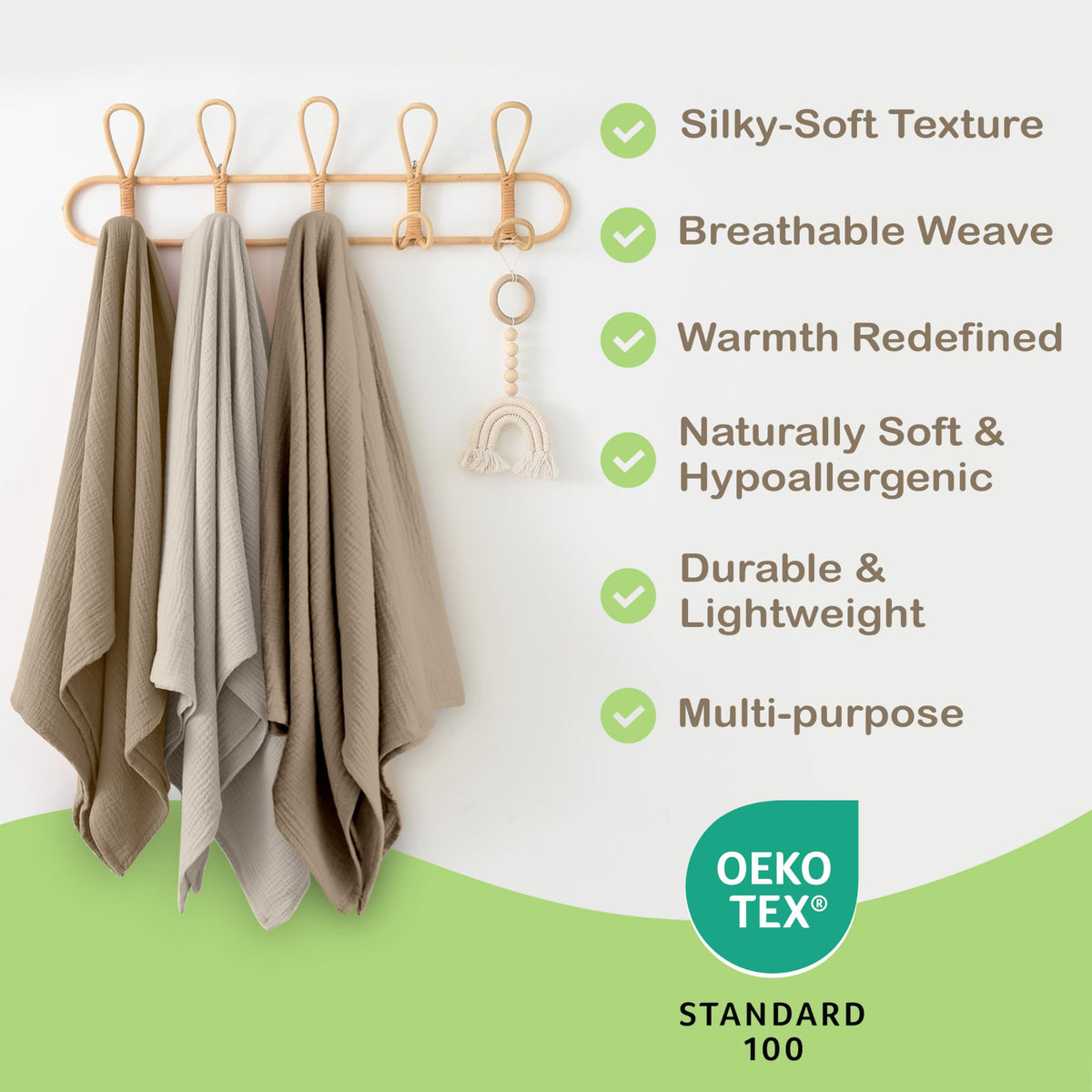 Organic Cotton Muslin Baby Blanket