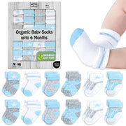 Organic cotton baby socks, 6 and 12-pack