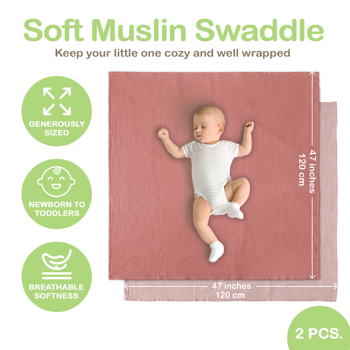 Organic Cotton Muslin Baby Blanket