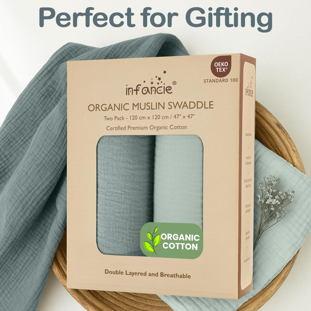 Organic Cotton Muslin Baby Blanket