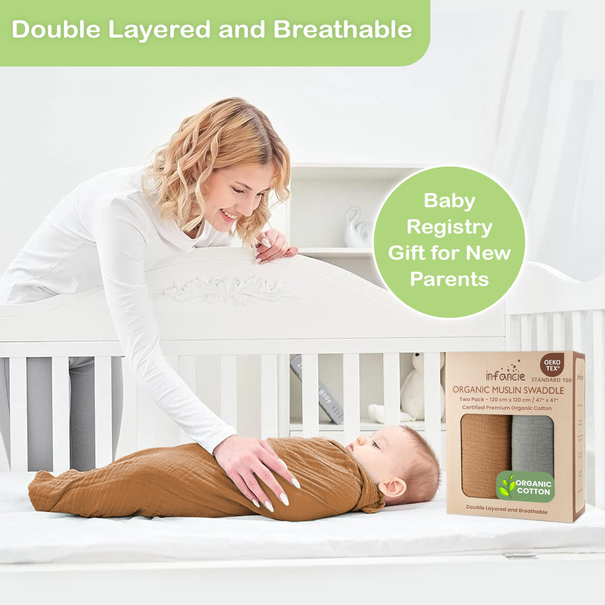Organic Cotton Muslin Baby Blanket
