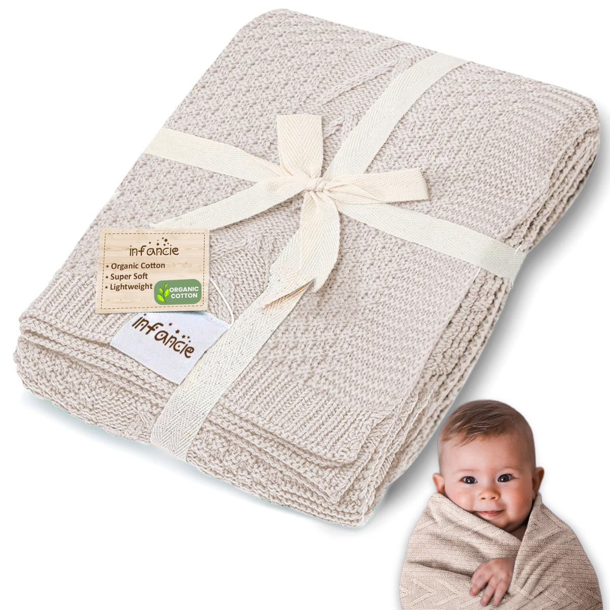 Organic Cotton Knit Baby Blanket