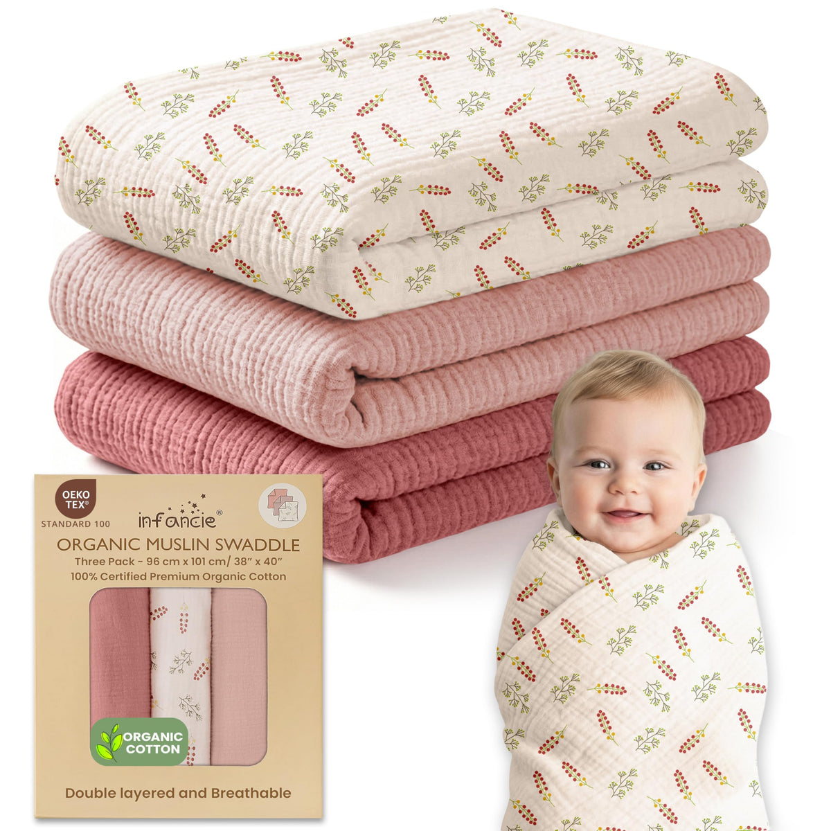 Organic Cotton Muslin Baby Blanket
