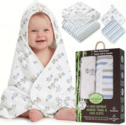 Bamboo Hooded Baby Towels & Washcloths (2 + 2)
