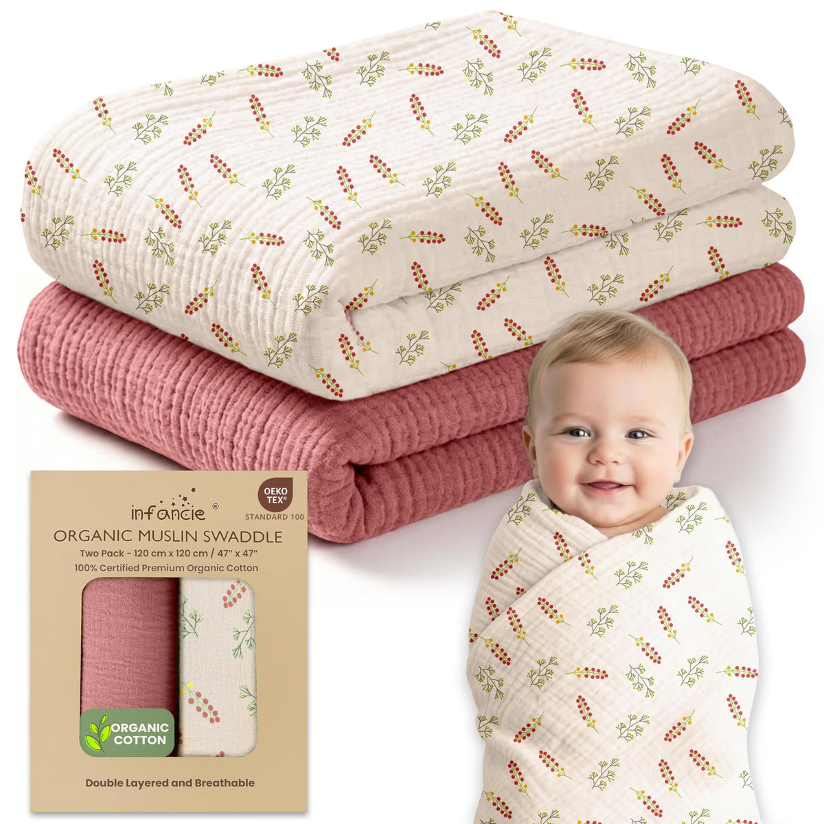 Organic Cotton Muslin Baby Blanket