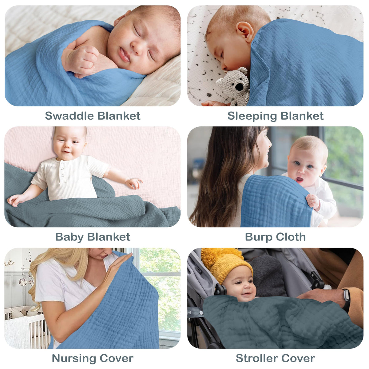 Organic Cotton Muslin Baby Blanket
