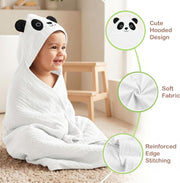 Organic Cotton Muslin Animal Hooded Baby Towels (Set of 2)