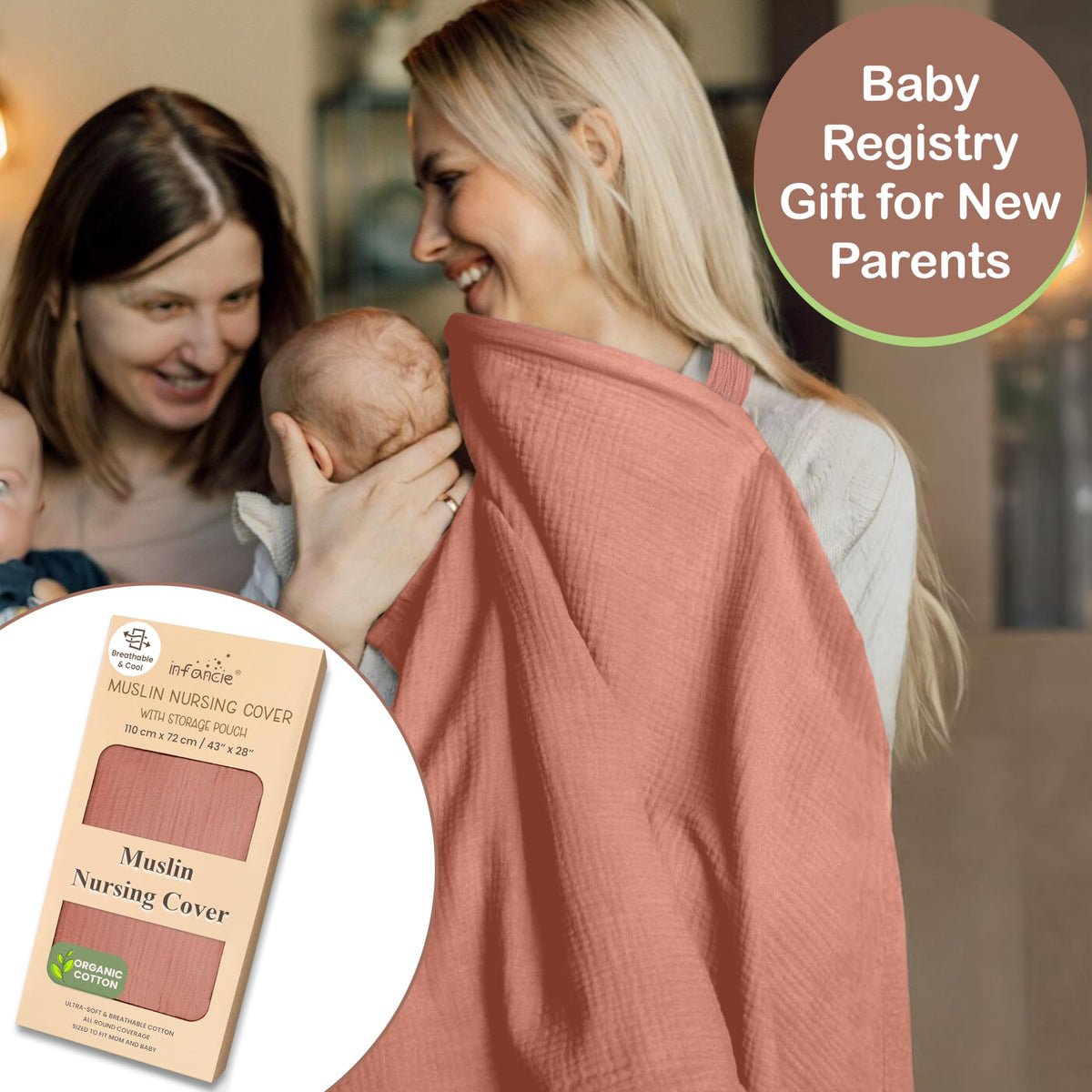 Premium Muslin Nursing Cover for Mothers