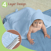 Organic Cotton Muslin Baby Hooded Towels