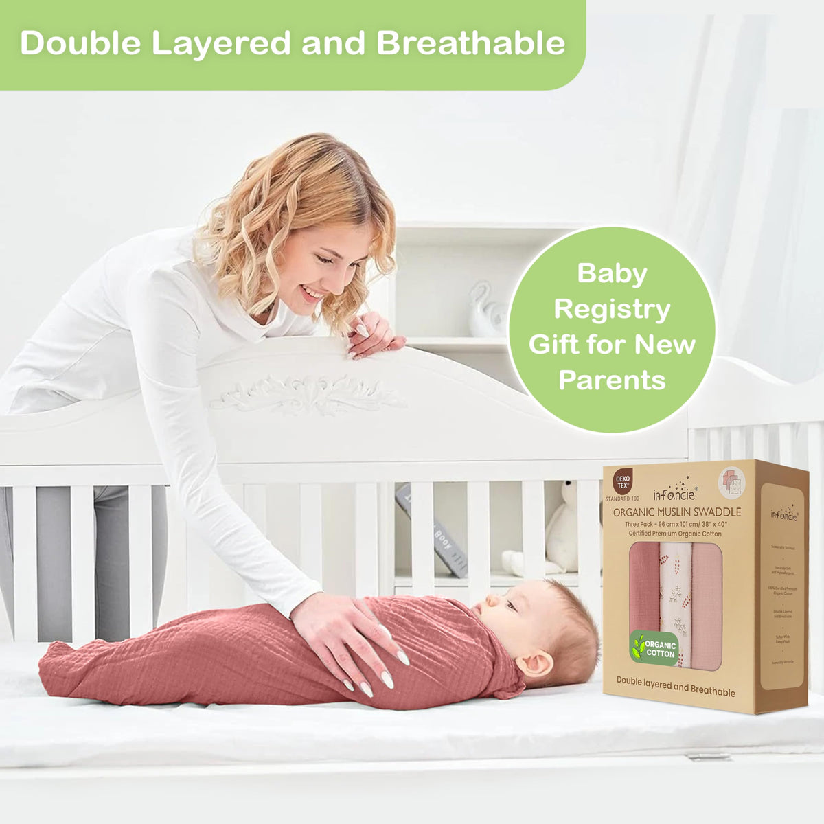 Organic Cotton Muslin Baby Blanket