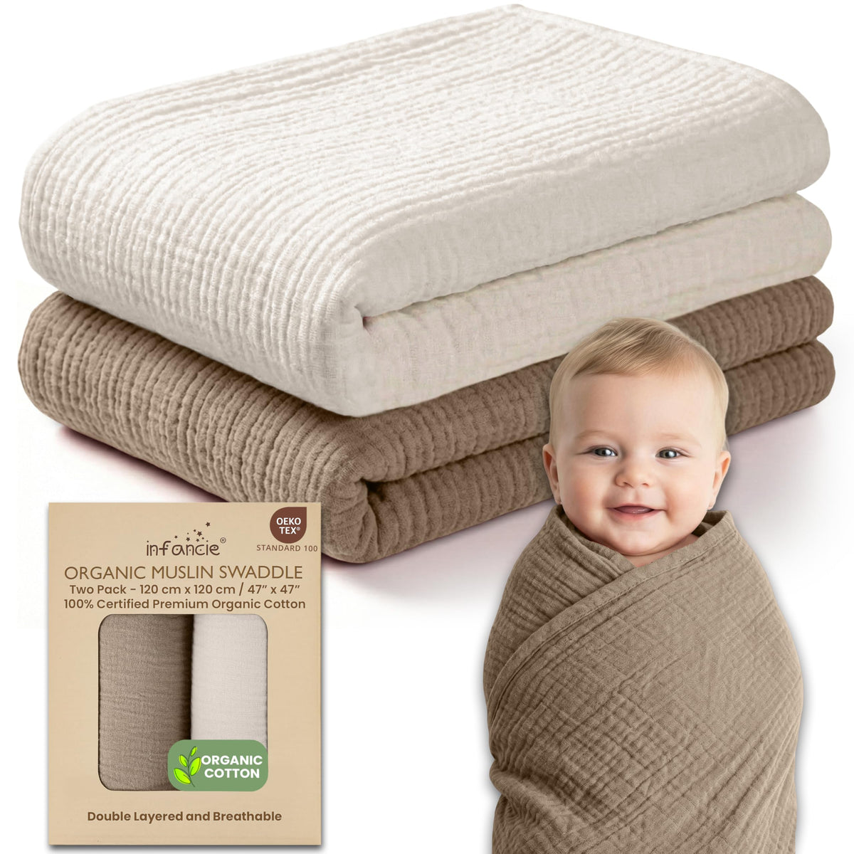 Organic Cotton Muslin Baby Blanket