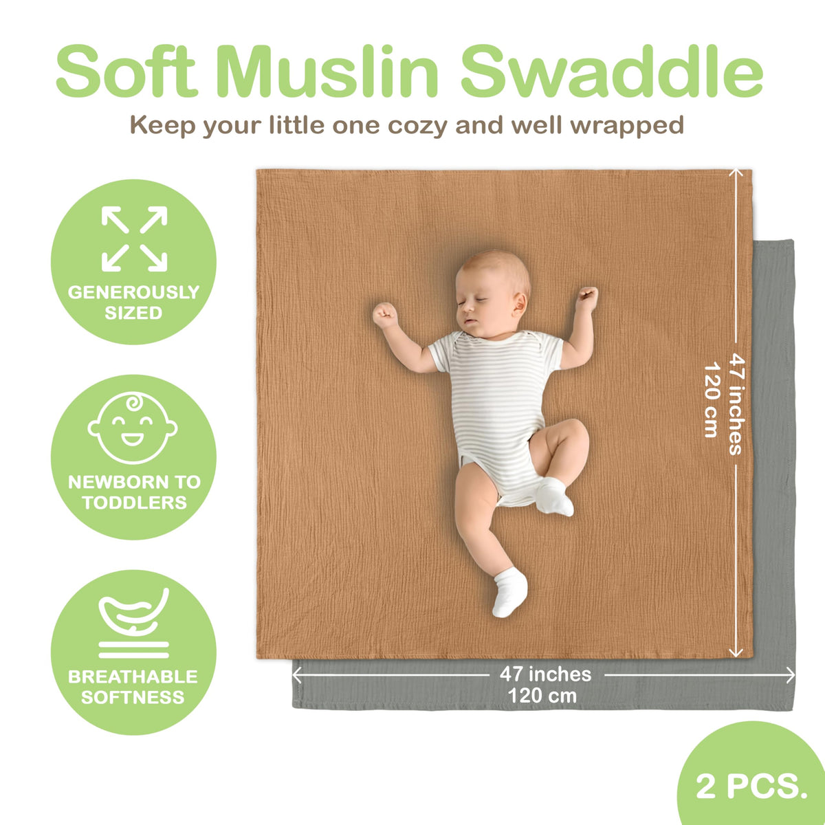 Organic Cotton Muslin Baby Blanket