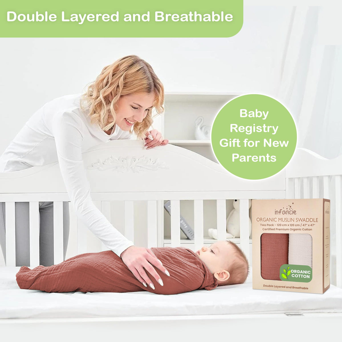 Organic Cotton Muslin Baby Blanket