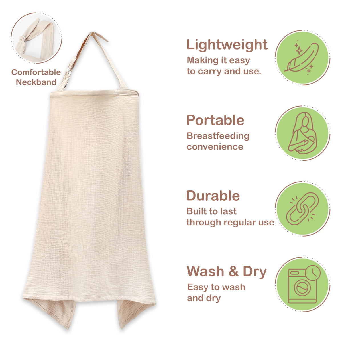 Premium Muslin Nursing Cover for Mothers