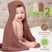 Organic Cotton Muslin Baby Hooded Towels