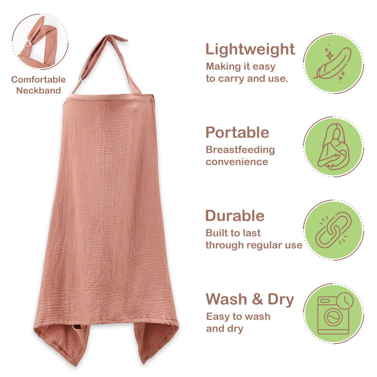 Premium Muslin Nursing Cover for Mothers