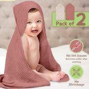 Organic Cotton Muslin Baby Hooded Towels