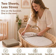 Organic Cotton Muslin Bassinet Sheets (Set of 2)