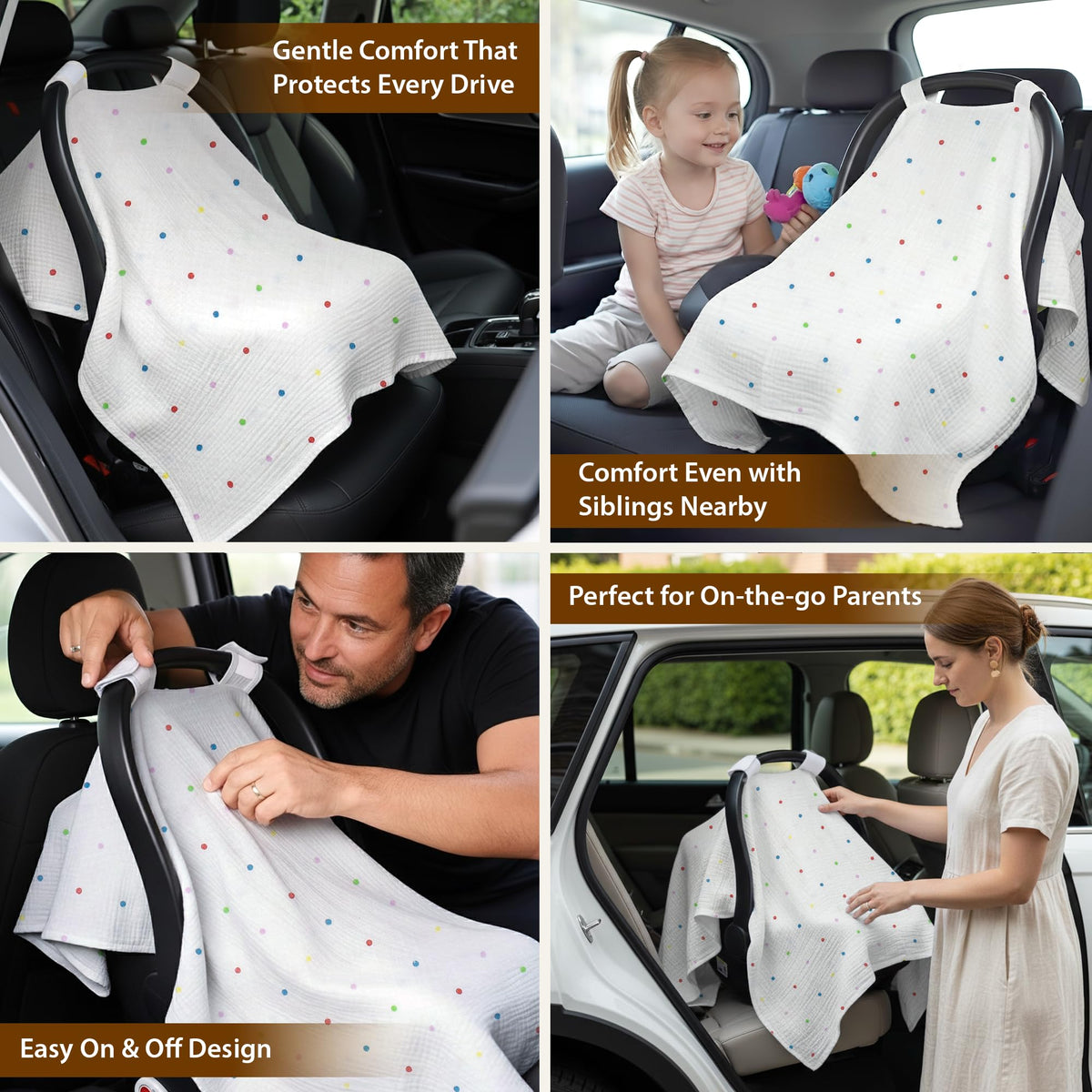 Organic Muslin Cotton Car Seat Cover