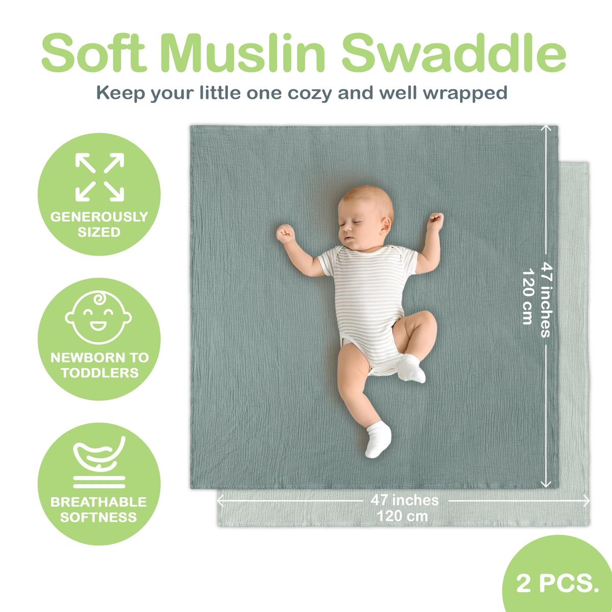 Organic Cotton Muslin Baby Blanket