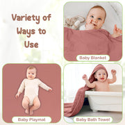 Organic Cotton Muslin Baby Hooded Towels