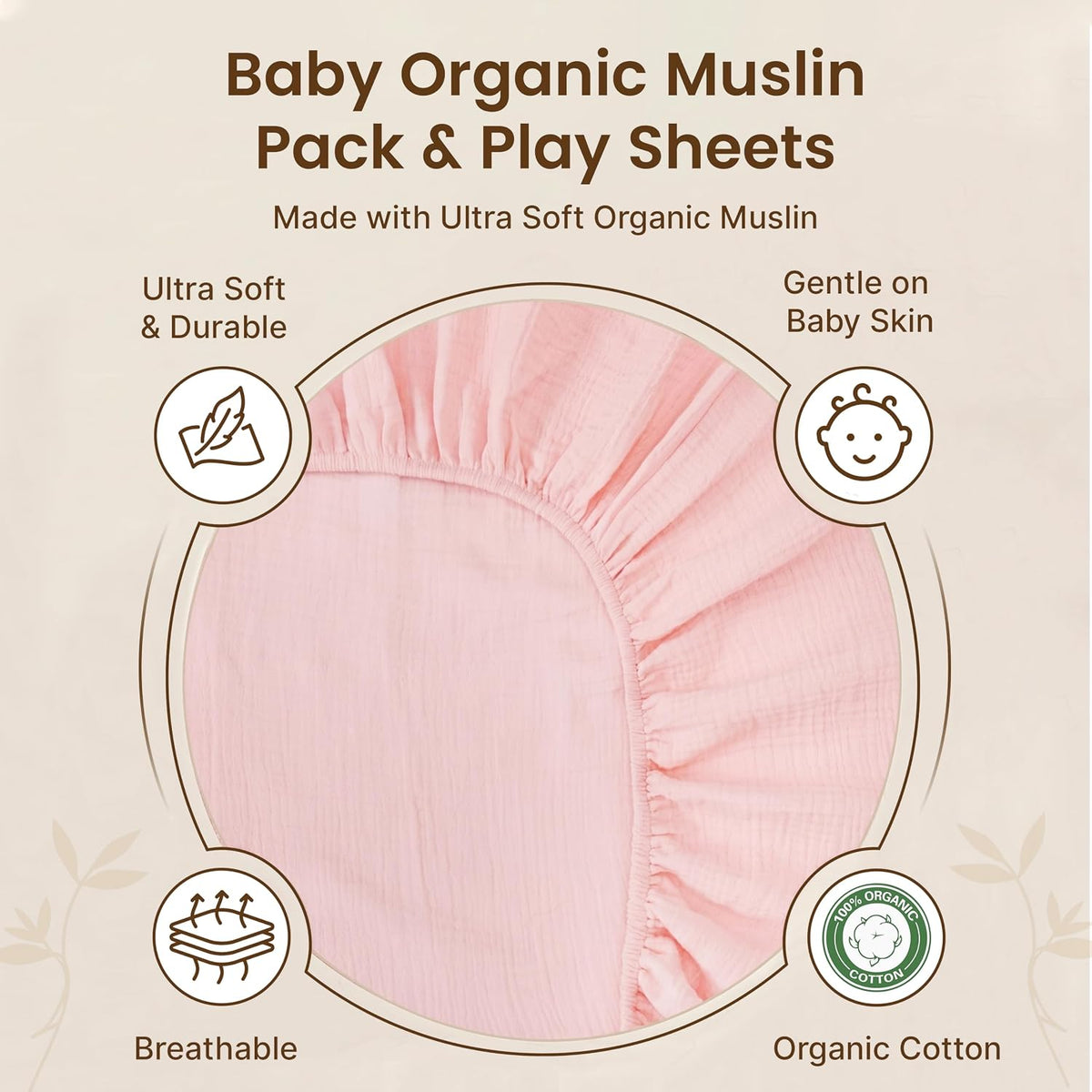 Organic Cotton Muslin Mini Crib Sheets (Set of 2)