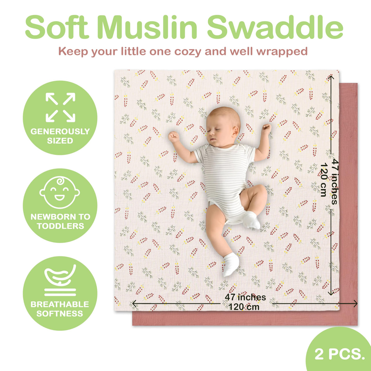 Organic Cotton Muslin Baby Blanket