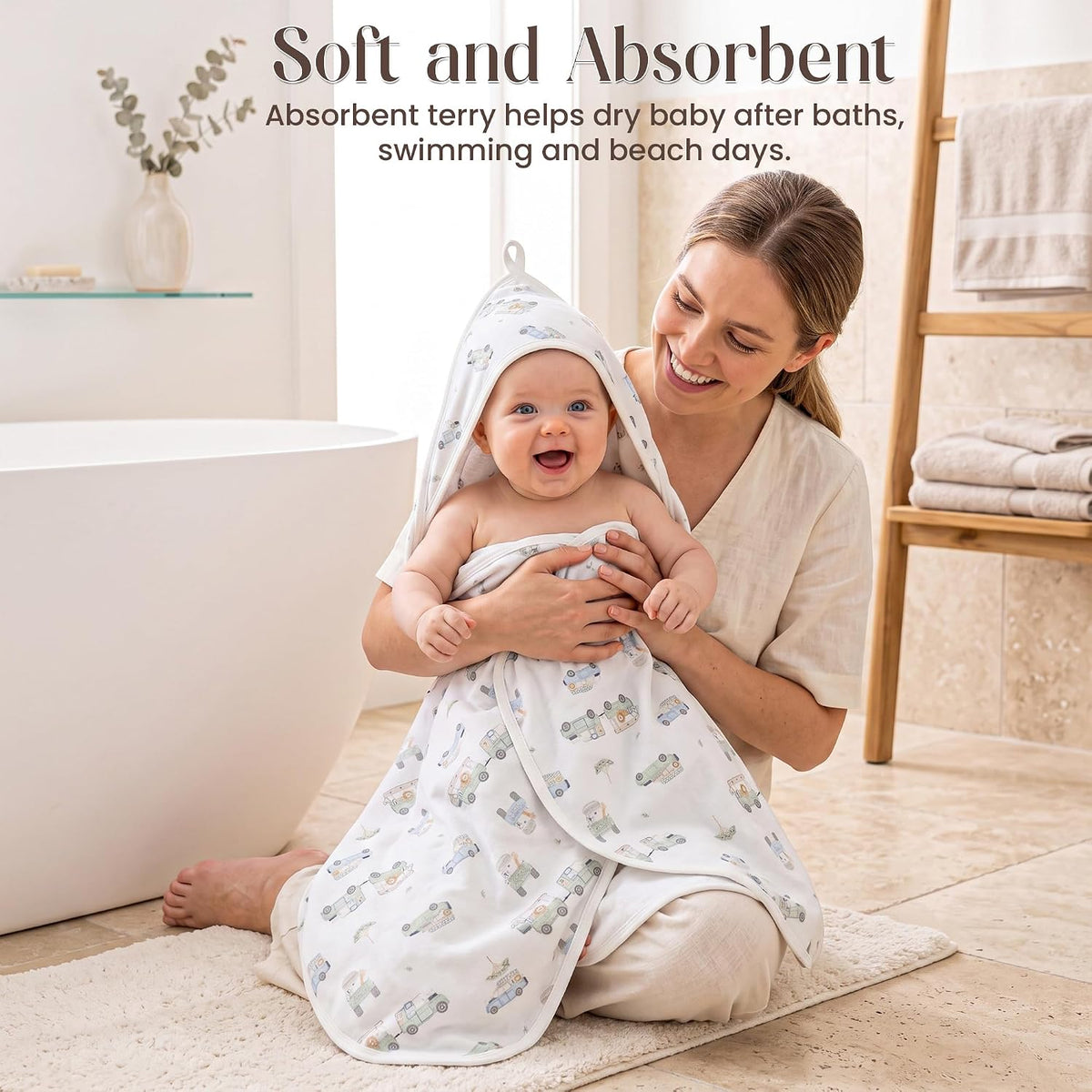 Bamboo Hooded Baby Towels & Washcloths (2 + 2)
