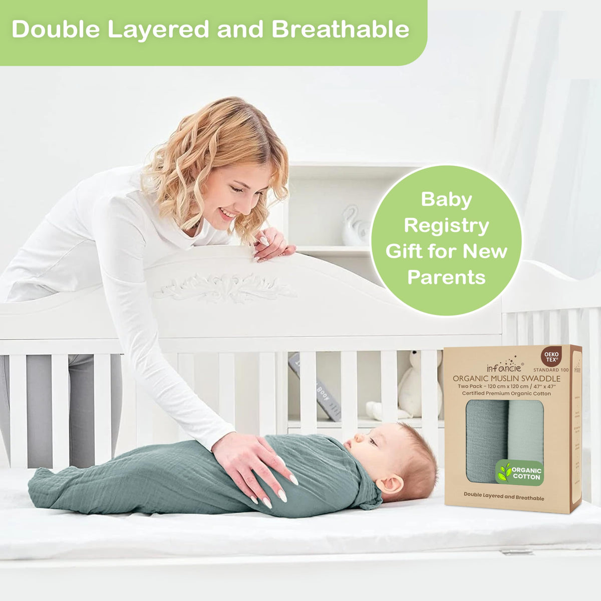 Organic Cotton Muslin Baby Blanket