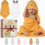 Organic Cotton Muslin Animal Hooded Baby Towels (Set of 2)
