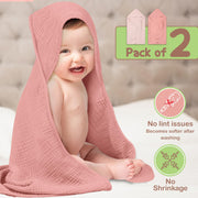 Organic Cotton Muslin Baby Hooded Towels