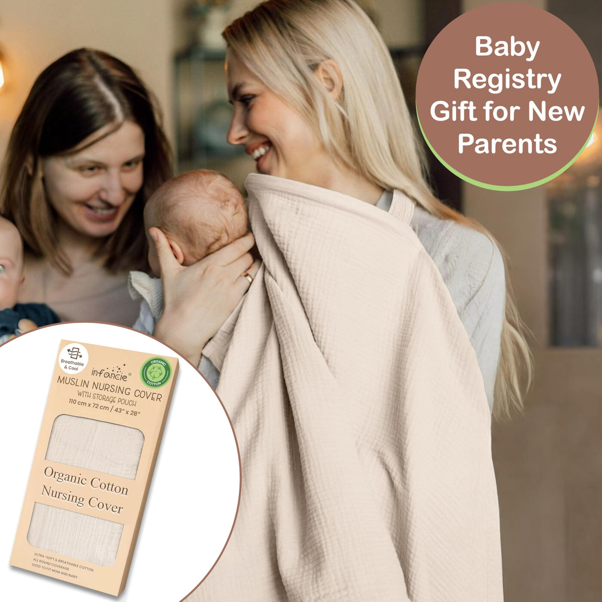 Premium Muslin Nursing Cover for Mothers