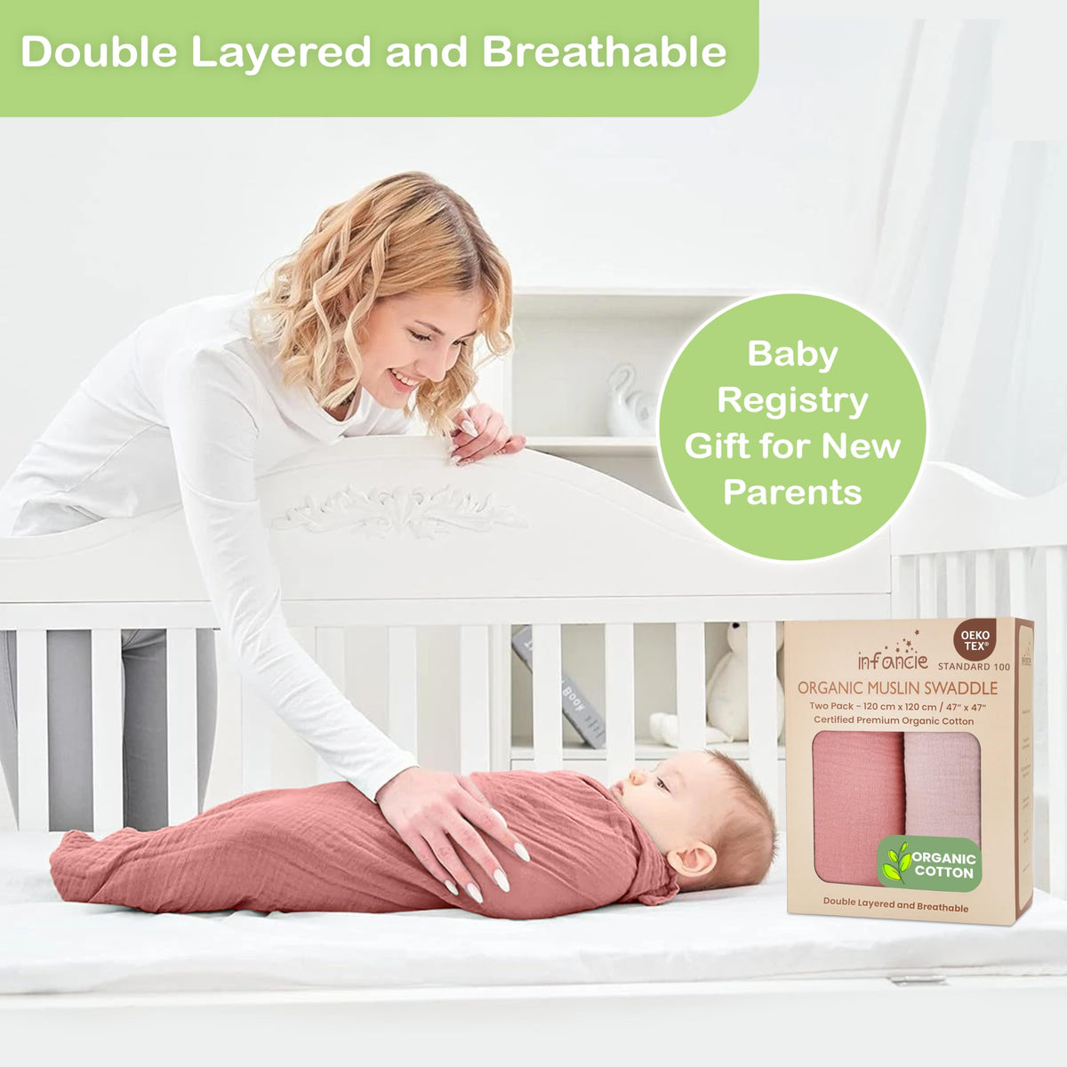 Organic Cotton Muslin Baby Blanket