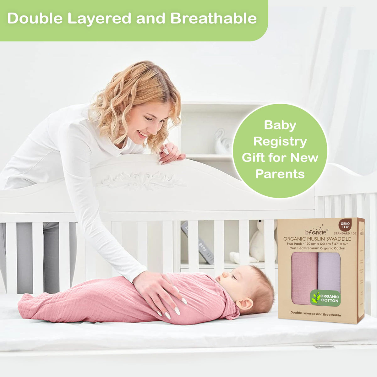 Organic Cotton Muslin Baby Blanket