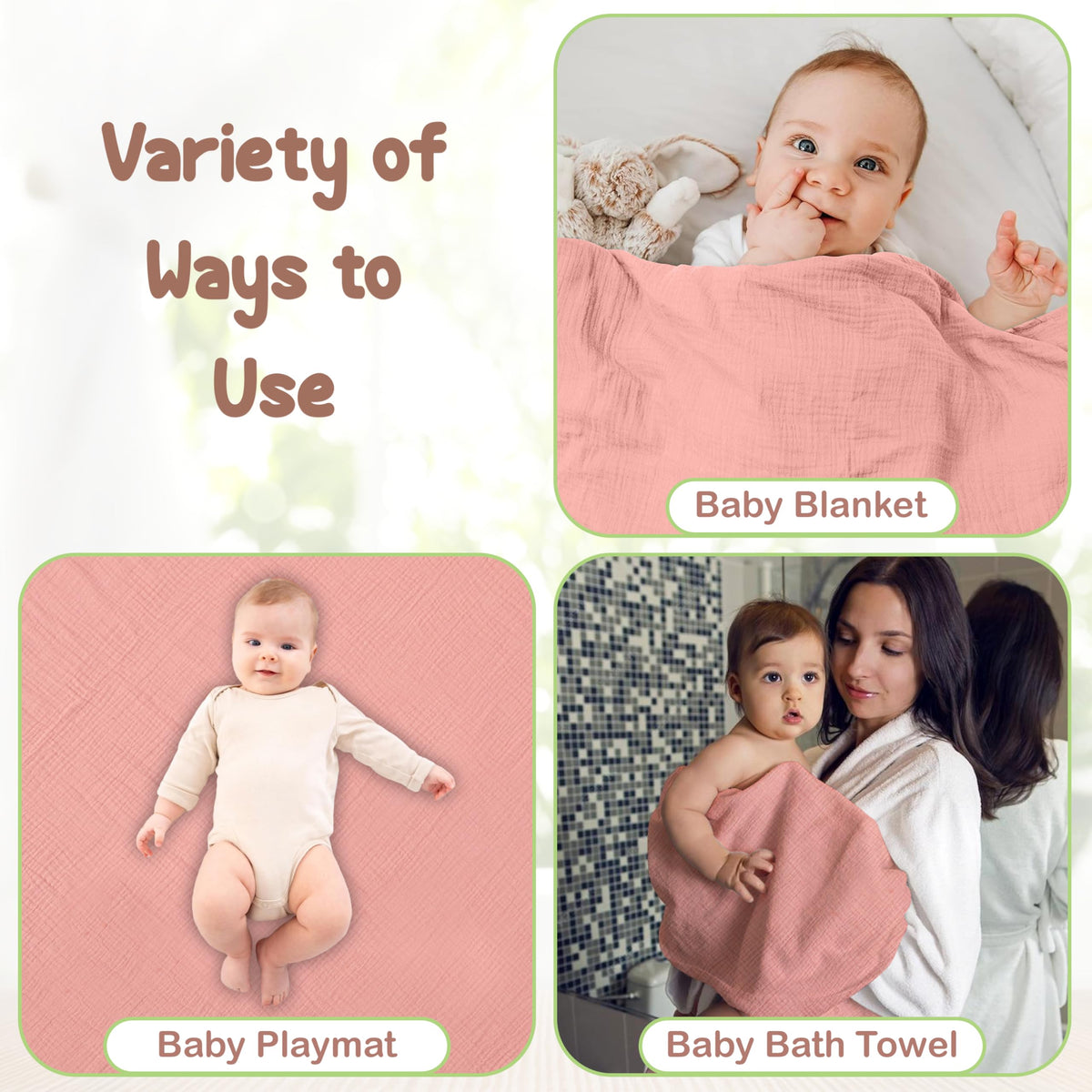 Organic Cotton Muslin Baby Hooded Towels
