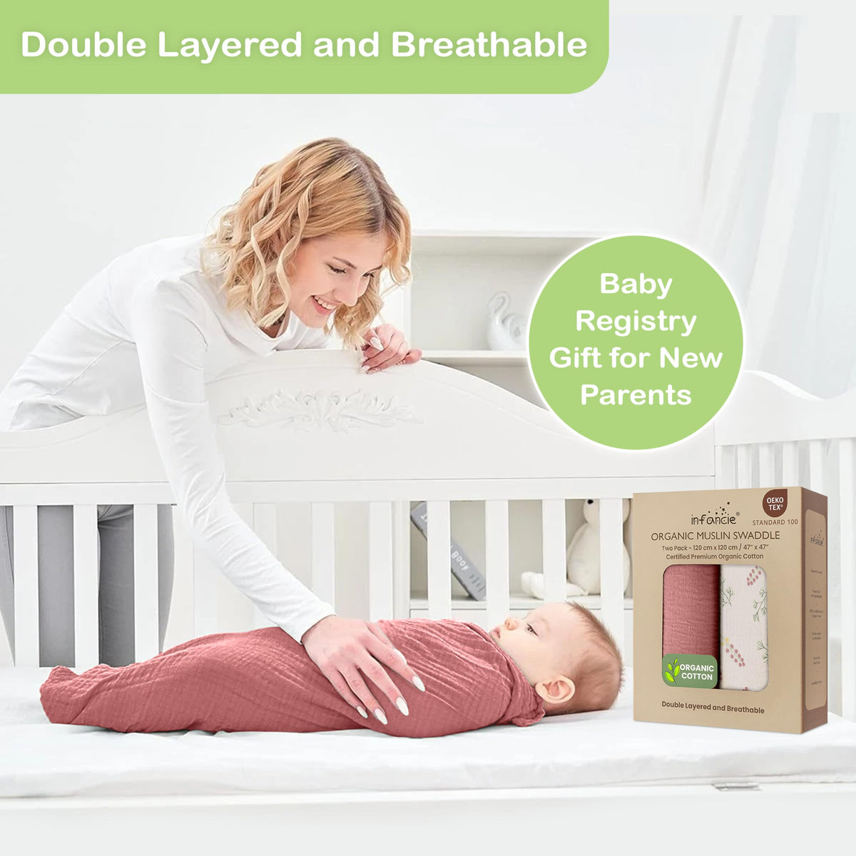 Organic Cotton Muslin Baby Blanket