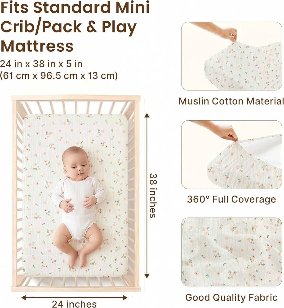 Organic Cotton Muslin Mini Crib Sheets (Set of 2)