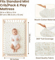 Organic Cotton Muslin Mini Crib Sheets (Set of 2)