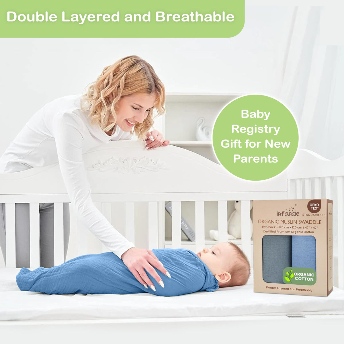 Organic Cotton Muslin Baby Blanket