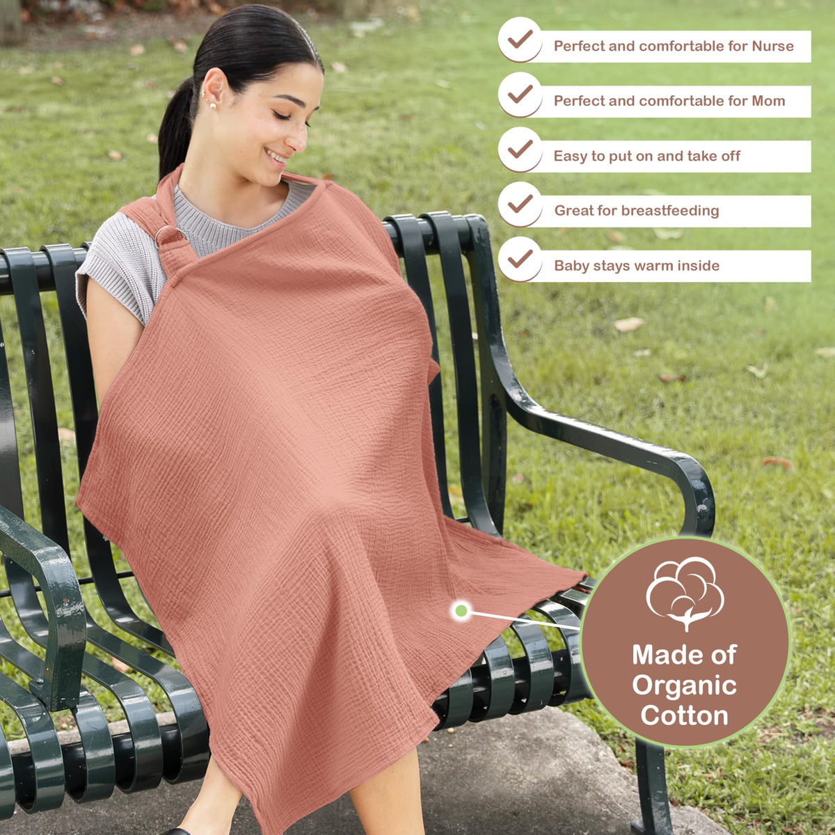Premium Muslin Nursing Cover for Mothers