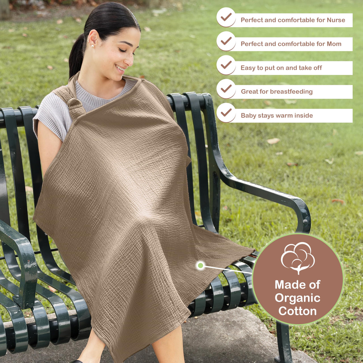 Premium Muslin Nursing Cover for Mothers