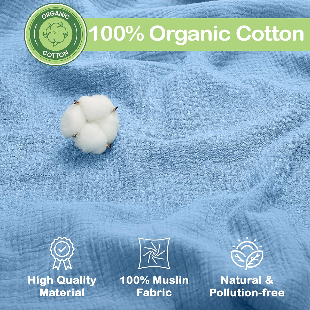 Organic Cotton Muslin Baby Blanket
