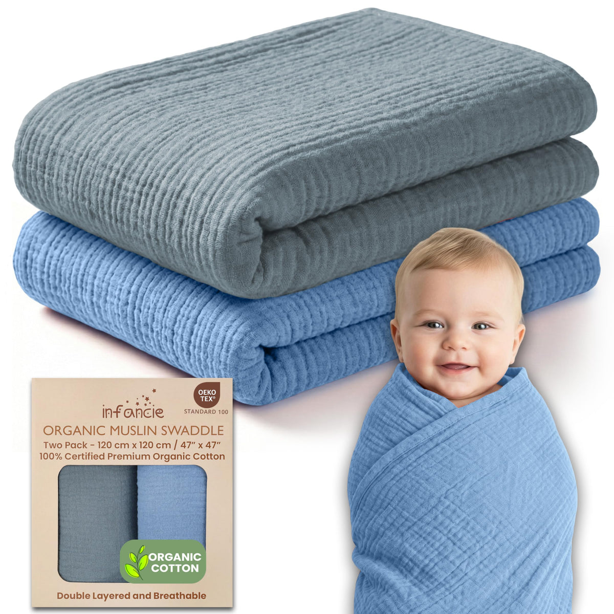 Organic Cotton Muslin Baby Blanket