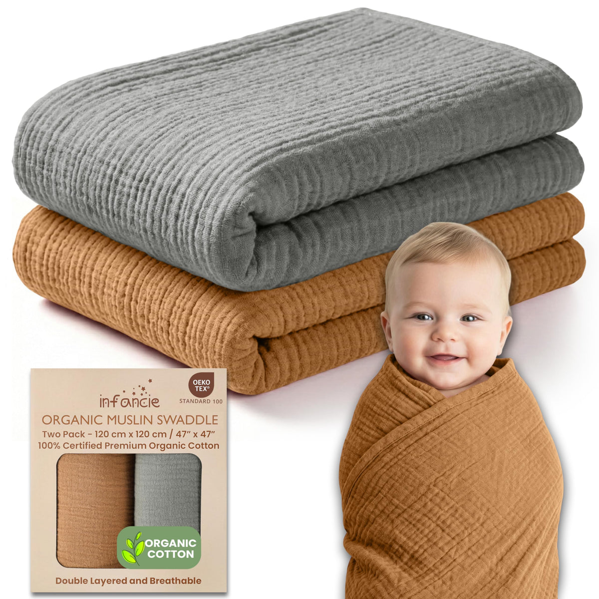 Baby Shower Gift Box - Blanket, Nursing Cover, Hooded Towel & Socks